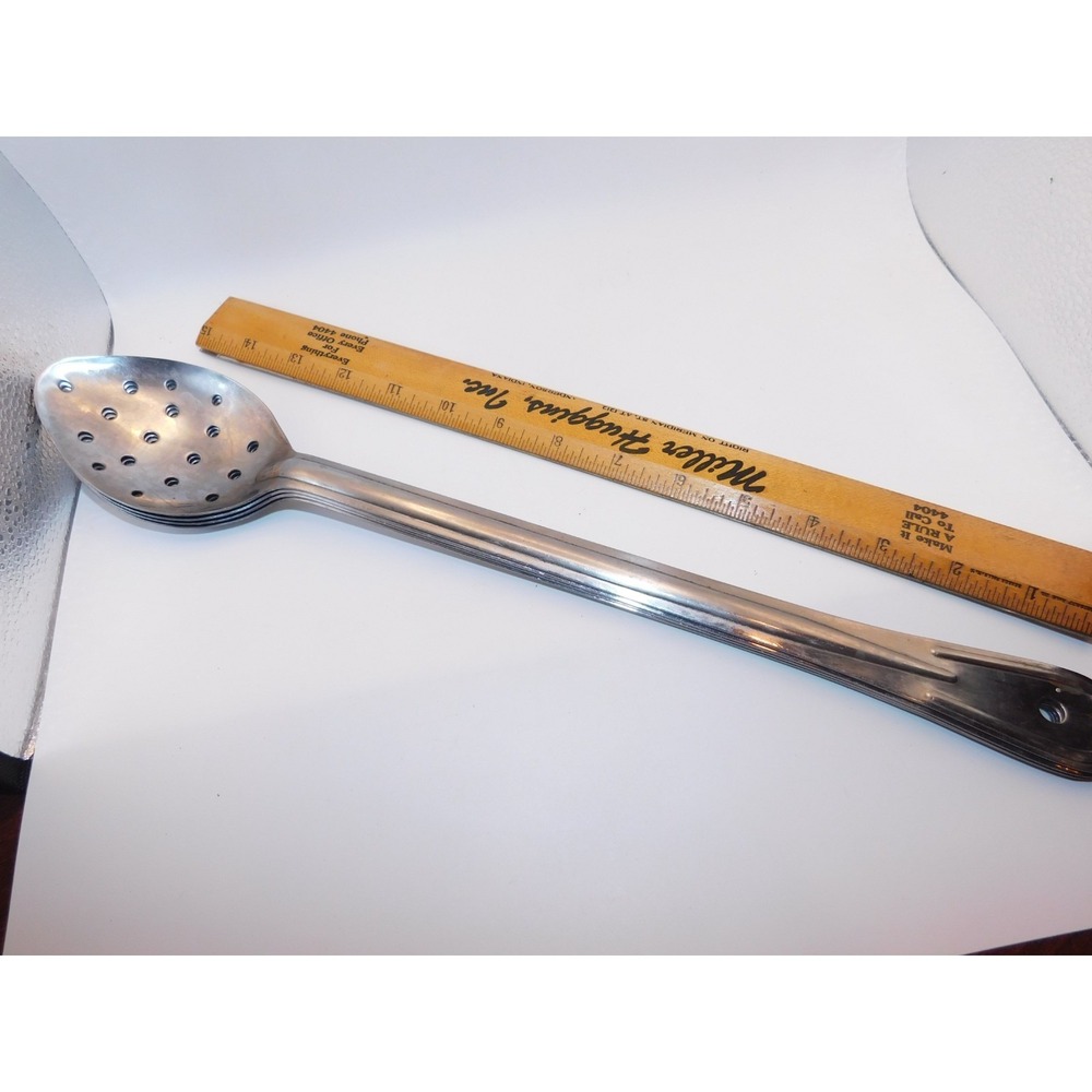 Set of 4 Vollrath Stainless Steel 16" Restaurant Slotted Spoons